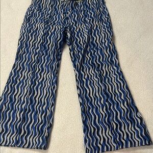 Anthropologie Maeve Blue and Black Pants